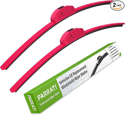 OEM QUALITY 15" + 15" PARRATI Premium All-Season Rose Red Windshield Wiper Blades (Set of 2)