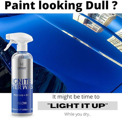 Lithium Auto Elixirs Ignite After Wash - Waterless Car Wash Exterior Care Products - Streak-Free Si02 paint and Glass protectant with Hydrophobic Ceramic Ingredients - Conditions and Shines Surfaces