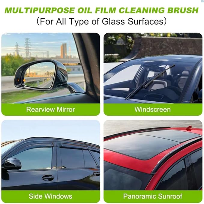 Cyeior 2026 Upgrade Clearn Vision Glass Cleaner, Clear vision Car Windshield Cleaner, Reusable Automotive Oil Film Cleaning Brush with Clear Vision Glass Cleaner (1, 2.0 Green)
