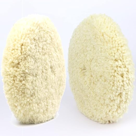 Woolous Wool Buffing Pad 8 inch Double Sided, 100% Natural Wool Pads with 5/8-11 Thread for Buffing 2-Sided Compound, Polishing and Cutting for Automotive, Marine and Epoxies (200 mm)