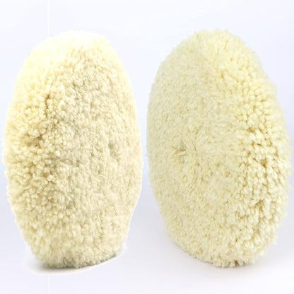 Woolous Wool Buffing Pad 8 inch Double Sided, 100% Natural Wool Pads with 5/8-11 Thread for Buffing 2-Sided Compound, Polishing and Cutting for Automotive, Marine and Epoxies (200 mm)