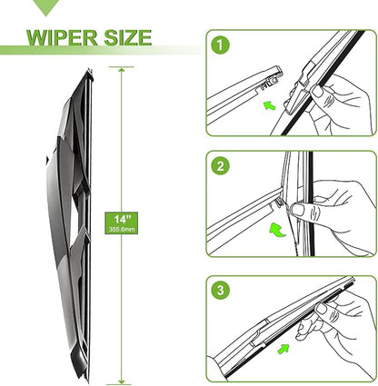 PARRATI® Windshield Wipers for Ford Edge 2007-2014,26"+20" Front and 14" Rear,OEM Replacement Wiper Blades,Quiet & Streak-Free(Set of 3)