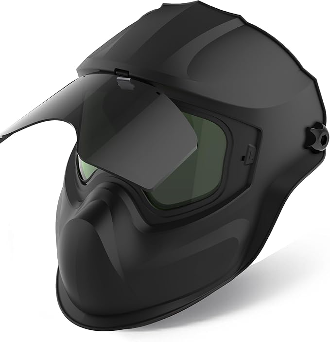 Shine STAWAR Grinding Face Shield, Lightweight Cutting Face Shield with Anti-Fog & Scratch Resistance Lens Face Shield Mask for Grinding, Cutting, Woodworking (DIN 1, Black)