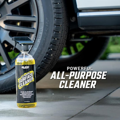 Slick Products All-Purpose Surface Cleaner – Vehicle Interior & Exterior Spray for Rubber, Plastic, Vinyl, Carpet & Upholstery – Ready-to-Use Lemon Scented Cleaner – 64 oz.