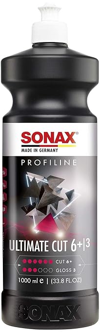 SONAX Ultimate Cut | Strong Abrasive Compound | Removes p1000 or Finer | Water Based Polish/Compound | Step 1 Compound | Removes Deep Scratches | Removes Sand Scratches | 1L | 239300