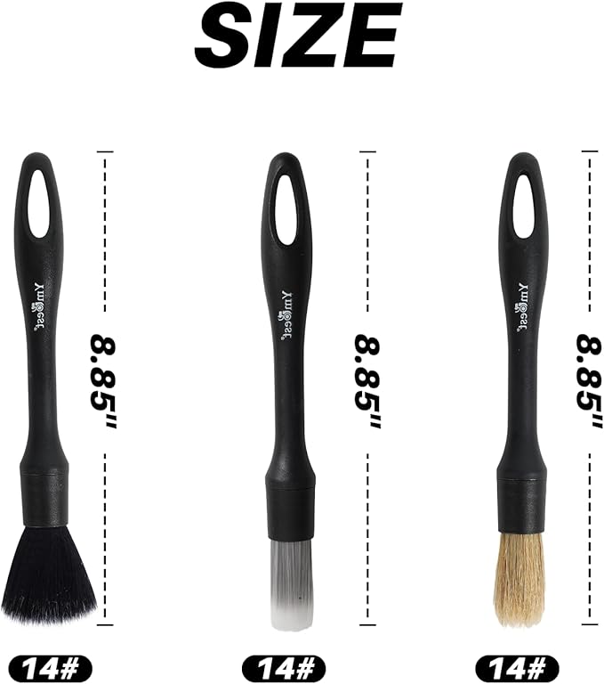 8PCS Car Detailing Brush Set - Ultra Soft Boars Hair Car Interior Detailing Brushes【Not Easy to Shed Bristles 】- Automotive Cleaning Brushes Kit w/Storage Bag & Car Drying Towel, Car Dust Brush