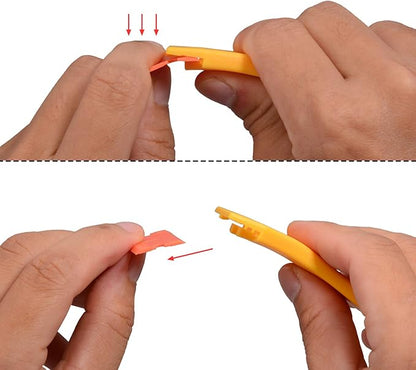 EHDIS 1.5" Plastic Razor Scraper Tool with 10pcs Double Edged Blades for Adhesive Remover,Removing Labels Stickers Decals Taping on Glass Windows(Yellow)