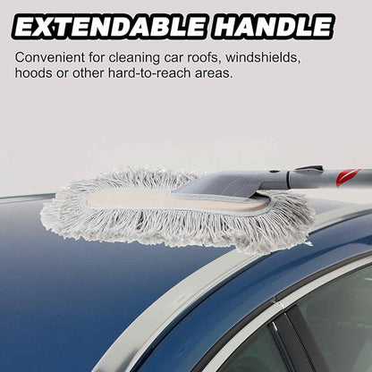 HARFINGTON Car Duster Brush Exterior Scratch Free Car Cleaning Brush High-Density Soft Auto Detailing Tool with Retractable Handle for Car SUV Truck Motorcycle Home Cleaning