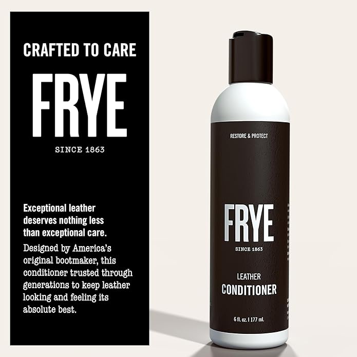 Frye Leather Conditioner – 6oz - Non-Toxic Leather Care Made in the USA | Restores & Softens Leather - Shoes, Boots, Jackets, Handbags, Purses & More