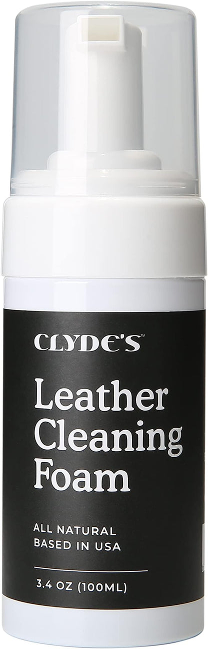 Clyde's™ Leather Cleaning Foam | Quick Foaming Leather Cleaner for Furniture, Auto Interior, Tack, Shoes and Accessories | Stain and Dirt Removal | Does Not Require Dilution, Ready to Use