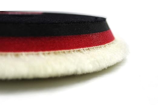 Maxshine 100% Sheepskin Wool EVA Wool Polishing Pad, 5" Buffing Pads with Hook and Loop Back for Polishing