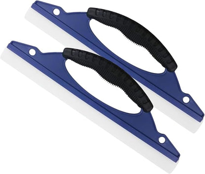 2-Pack Professional Silicone Squeegee, 12-Inch Flexible Water Blade for Streak-Free Car Wash & Glass Cleaning, Safe on Paint & Chrome, Blue