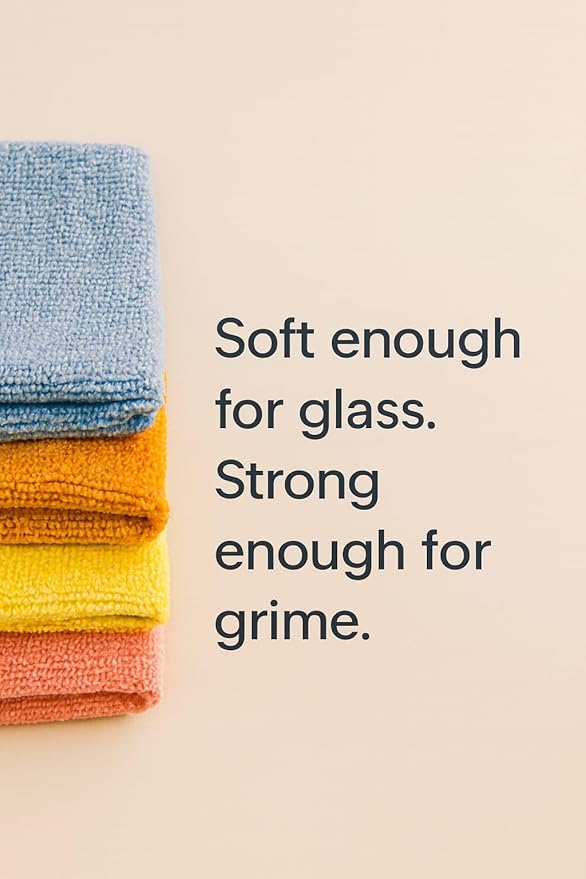 Microfiber Cleaning Cloths, 50 Pack, Multi-Color Blue Yellow Orange Pink, Lint Free Machine Washable, 16 x 16 Inches, Ultra-Absorbent for Home Kitchen Cleaning (Yellow)