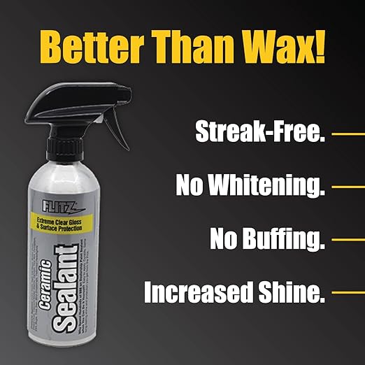 Flitz Car Buffing and Care Kit (Medium) - USA-Made Polishers and Buffers Set – Includes 2lbs Paste, 16oz Sealant, 5" BuffBall, 4 Microfiber Cloths, Removes Rust & Restores Shine