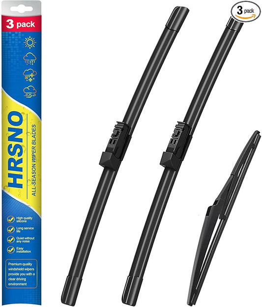 26"+16" Windshield Wipers With 12" Rear Wiper Blade Sets Automotive Replacement for Lexus NX200t 2015-2017,Easy For Installation (Pack of 3)