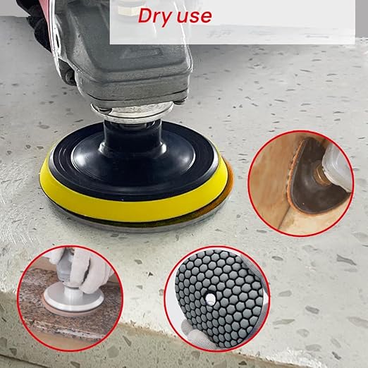 DT-DIATOOL Dry Diamond Polishing Pads 4 Inch for Granite Marble Quartz Stone Countertop Tiles 8 Pieces Grits 200