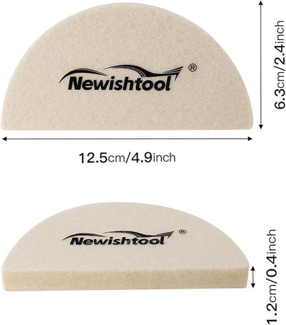 NEWISHTOOL 3 PCS Wool Felt Squeegee Window Tint Tools, Scratch Free Soft Woolen Squeegee for Vinyl Wrap, Glass Tint Film, Car Wrapping, PPF Installation