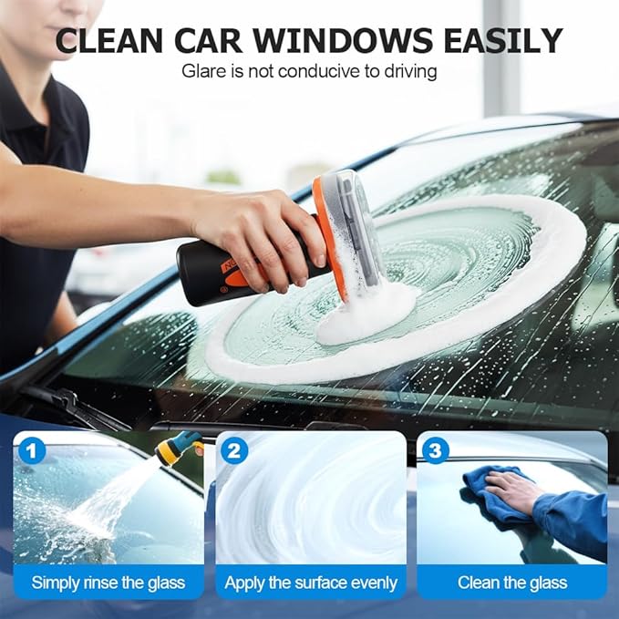 2026 Handheld Glass Oil-Film Remover, New Upgrade Emulsion Cleaner Glass Cleaning Board, Automotive Oil Film Cleaning Brush for Car Windows (3, One Size)