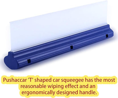 2 Pcs T Bar Car Squeegee for Window Cleaning, Silicone Car Squeegee for Drying Professional Flexible One Pass Water Blade Auto Water Blade Cleaning for Windshield, Glass, Bathroom, 12 Inch