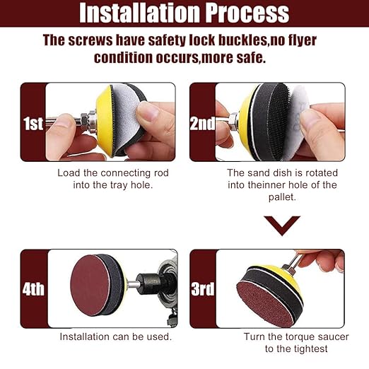 WCIC 244Pack 2inch Sanding Discs Pad with 2Pcs Soft Foam Buffering Blocks Variety Kit, Hook and Loop Sandpaper P80 to 3000 Grits with Dual Shank, for Woodworking Drill Metal Polishing