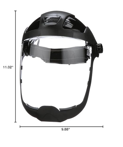 Sellstrom DP4 Face Shield - Lightweight Mask with High Impact Chin Guard, Crown & Ratchet Headgear for Work, Grinding, Cutting - ANSI Z87.1 - Anti Fog Polycarbonate Window