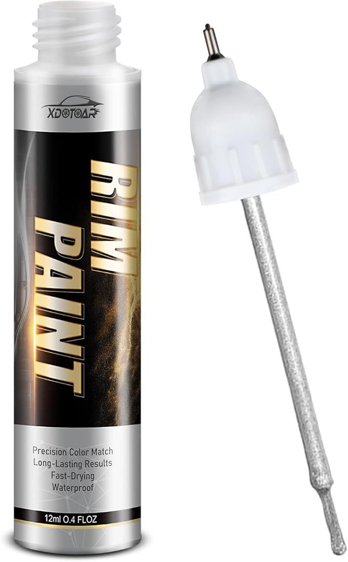 Silver Wheel Paint, Efficient Silver Touch Up Paint for Rim, Quick and Easy Remover Curb Rash, Car Scratch and More, Universal and Color Accurate, Long lasting, Resists Water, Uv Rays