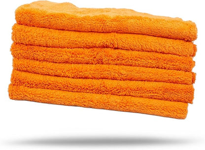 Maxshine 16" x 24" Universal 3-Pack Orange 500GSM Edgeless Microfiber Towel – Ultra-Soft & High Absorbency – Ideal for Car Detailing, Polishing & Finishing – Lint-Free Cleaning Cloth