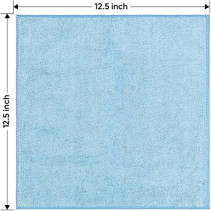 HOMEXCEL Blue Microfiber Cleaning Cloth 6 Pack 12.5 x 12.5 inch Microfiber Towels for Cars Ultra Absorbent Car Washing Cloth Lint Free Streak Free Cleaning Rags for Car, Kitchen Window
