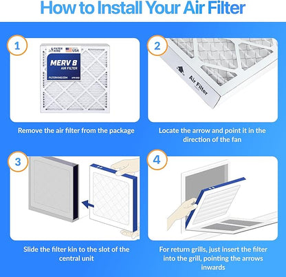 Filter King 40x30x1 Air Filter | 4-PACK | MERV 8 HVAC Pleated A/C Furnace Filters | MADE IN USA | Actual Size: 40 x 30 x .75"