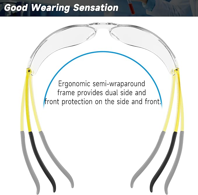 Salfboy Safety Glasses for Men Women ANSI Z87.1 Safety Glasses Bulk Protective Eyewear Scratch-Resistant