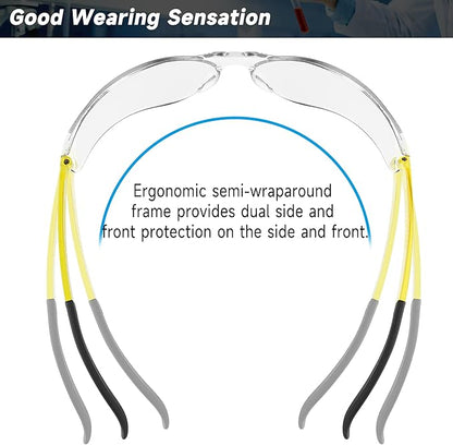 Salfboy Safety Glasses for Men Women ANSI Z87.1 Safety Glasses Bulk Protective Eyewear Scratch-Resistant