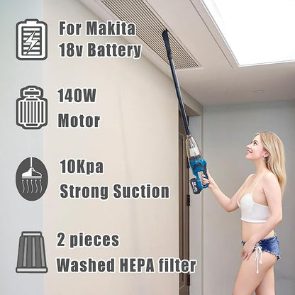 RichFire Cordless Vacuum Cleaner Compatible with Makita Battery,Wireless Handheld Vacuum Cleaner for Home, Boat, Workshop, Pet Hair, Furniture Cleaning(Tool Only No Battery)