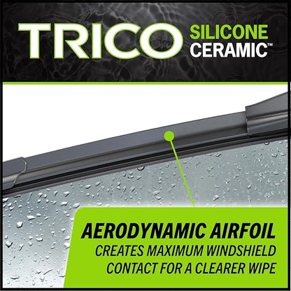 TRICO Silicone Ceramic Automotive Replacement Windshield Wiper Blade, Ceramic Coated Silicone Super Premium All Weather includes 20 inch & 19 inch Beam blades for Select Vehicle Models (90-2019)