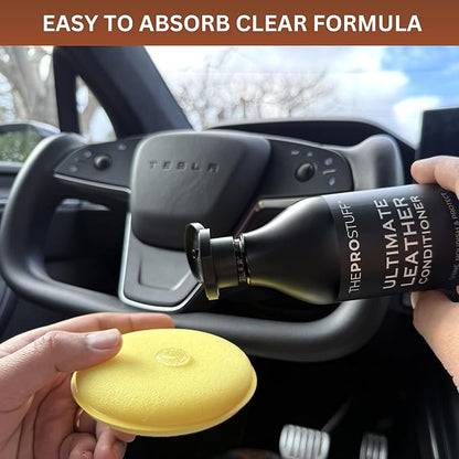 The Pro Stuff® Ultimate Car Leather Conditioner & Repair Treatment | Shine & Protect | Easy Apply, No-Residue Clear Formula | Leather Care for Car, Couch, Glove, Jacket, Purse, Shoe, Furniture