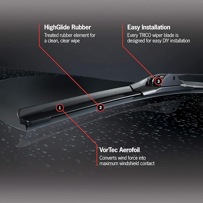 TRICO Diamond 21 Inch & 18 inch pack of 2 High Performance Automotive Replacement Windshield Wiper Blades For My Car (25-2118), Easy DIY Install & Superior Road Visibility