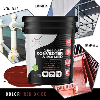 2-in-1 Rust Converter & Metal Primer, Black Rust Inhibitor Paint for Metal, Automotive Rust Reformer, Industrial Grade Water Based, Heat Resistance & UV Resistant. Made in the USA. As Low As ~$0.12 Per Sqft*