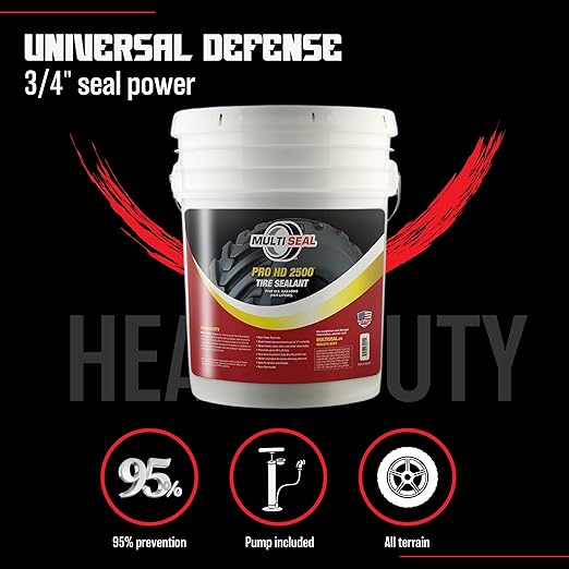 MULTI SEAL PRO HD 2500 - Our Workhorse Industrial Grade Tire Sealant Designed for Heavy Industrial and Agricultural Use, 5-Gallon Pail with Pump