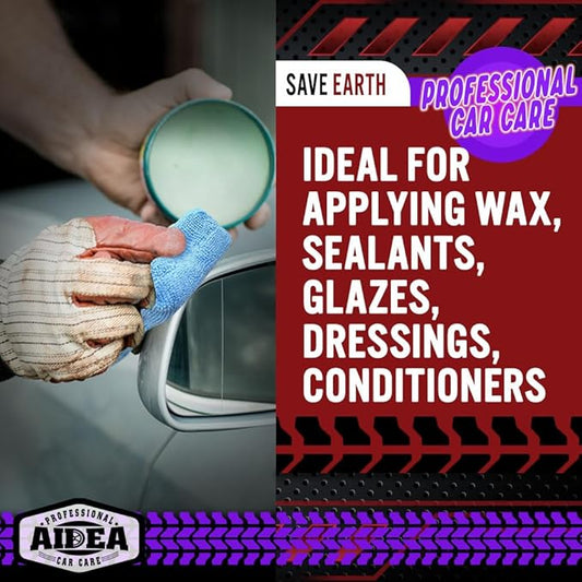 AIDEA Microfiber Applicator Pads-2Pack, Car Wash Sponge, Premium Microfiber Sponge and Cleaning Pads, Perfect for Effortless Wax, Sealant, and Conditioner Application - Blue