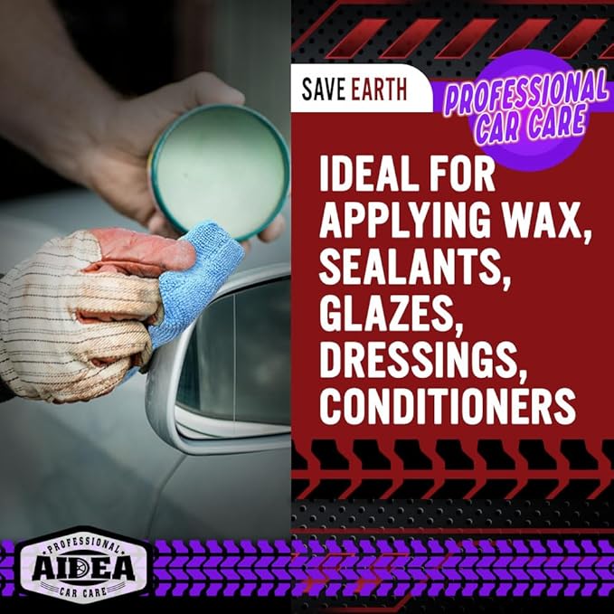 AIDEA Microfiber Applicator Pad-8Pack, Car Wash Sponge, Premium Microfiber Sponge and Cleaning Pads, Perfect for Effortless Wax, Sealant, and Conditioner Application - Blue