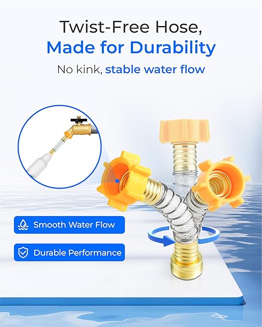 Waterdrop Hard Water Filter for Hose Car Wash, Water Deionizer for Car Washing, Window, Boat, Marine, Motorcycle, Yard Cleaning, Wash Spot Free, 4 Pack with 2 Hose Protector