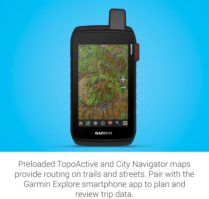 Garmin Montana® 710i, Rugged GPS Handheld Navigator with Built-in inReach® Technology for SOS and 2-way Texts in Remote Areas, 5” Touchscreen, Satellite Imagery and Maps for Routing on Roads or Trails