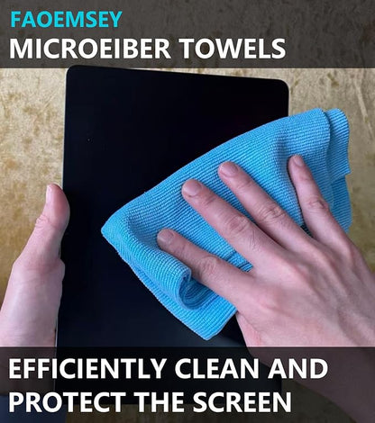 Microfiber Towels,10-Pack,16"x16",420GSM Edgeless,Soft Absorbent,Scratch-Free,Lint-Free,Professional Car Detailing Cloths,Home Cleaning Rays,Sky Blue