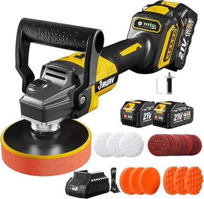 Cordless Buffer Polisher for Car Detailing,7230 RPM Car Buffer Polisher,21V 4.0Ah Li-ion Battery,Cordless Polisher With 29 PCS Car Detailing Kit,for Polishing, Waxing, Boat Sanding, Scratch Removing