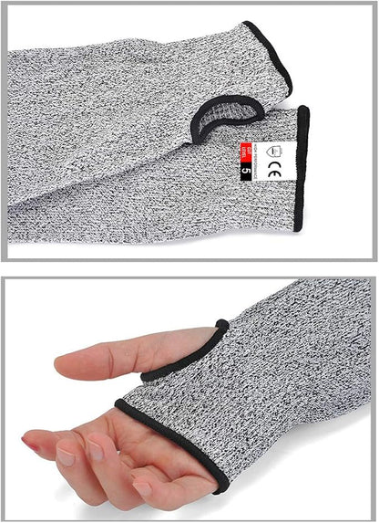 Cut Resistant Sleeves Level 5,18 inch Long Breathable Soft Cut Proof Flexible Arm Protectors for Thin Skin and Bruising,Protective Safety Arm Sleeve with Thumb Hole for Garden fixing Repair Work
