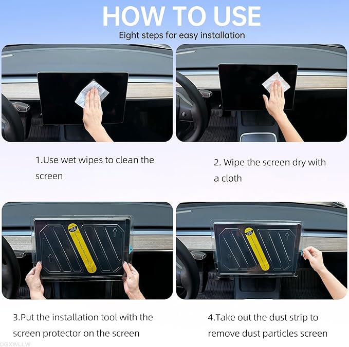 DGXWLLW Screen Protector for Tesla Model Y 2024-2020 Model 3 2023-2017 with Alignment Kit Matte Tempered Glass Touchscreen Protection for Dashboard Protective Anti Glare Fingerprint 9H Hardness