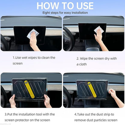 DGXWLLW Screen Protector for Tesla Model Y Juniper 2025 2026 Model 3 Highland 2024 2025 with Alignment Kit Matte Front Back Tempered Glass Touch Screen Protective Anti Glare Fingerprint 9H Hardness