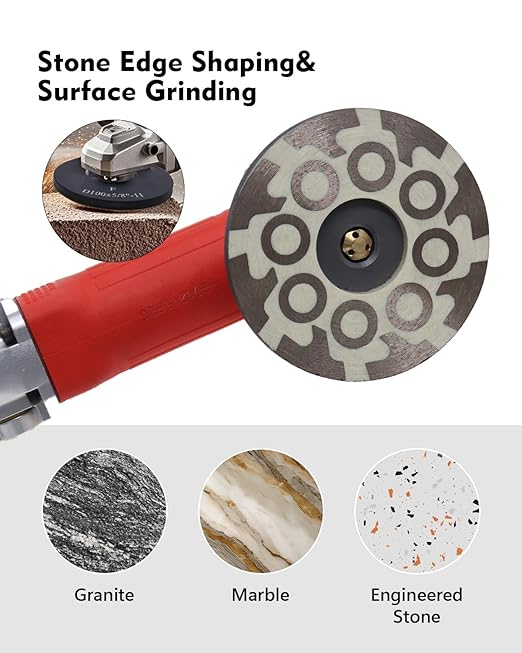4" Flat Resin Filled Grinding Wheel, Diamond Cup Wheel with 5/8’’-11 Thread for Granite Marble Engineered Stone (Fine)