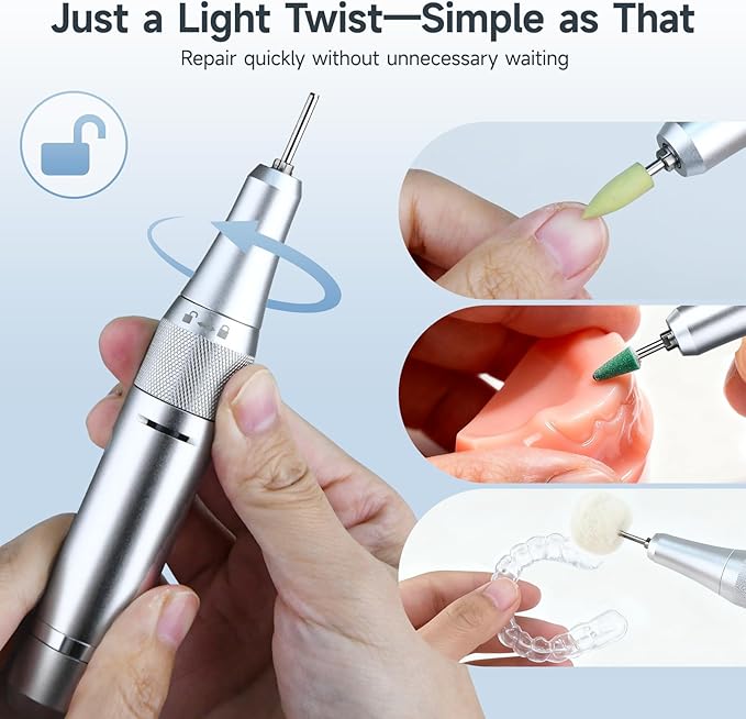 Portable Electric Mini Polisher with 30-Speed Adjustment & Forward/Reverse Switching, 11 Pro Accessories for Easy Polishing Tasks