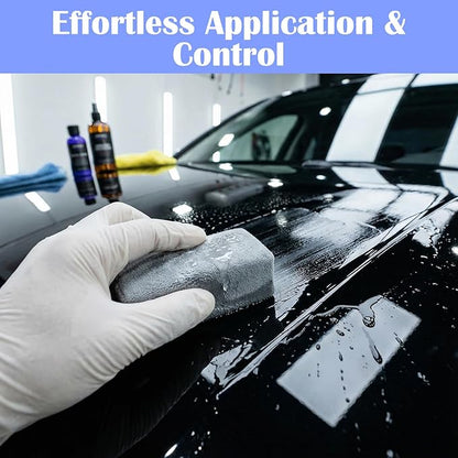 20 Pack Microfiber Applicator Pads - Suede Car Detailing Sponges for Ceramic Coating, Wax & Graphene Spray - Reusable Coating Applicator Pads for Cars, Metal & Plastic Trim
