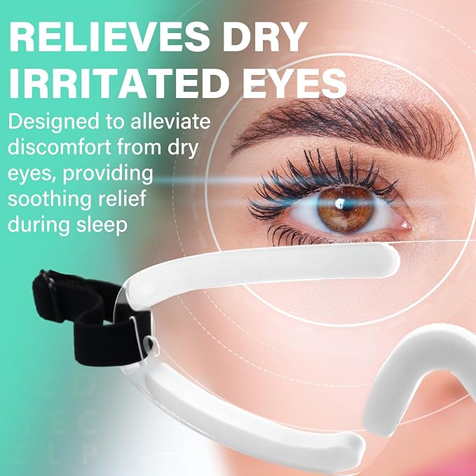 Kingdder 2 Pcs Eye Shield Clear Eye Shield for Sleeping Protective Goggles with Adjustable Strap and Soft Padding, Sensitivity of The Eyes to Light, Storage Bag